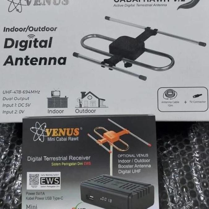 Set Top Box ( STB ) Venus Cabe Rawit Mini. Paket STB + Antenna Digital