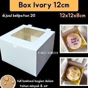 [ ISI 20 PC ] BOX IVORY 12X12X8 BOX WINDOW PUTIH IVORY BOX CHIFON BOX PANCAKE