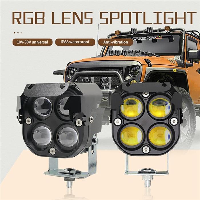 MOFOX DS1 SENAPAN LASER RGB LAMPU KABUT LED STROBO 80W LAMPU BERKENDARA MINI MDL UNTUK SEPEDA MOTOR 