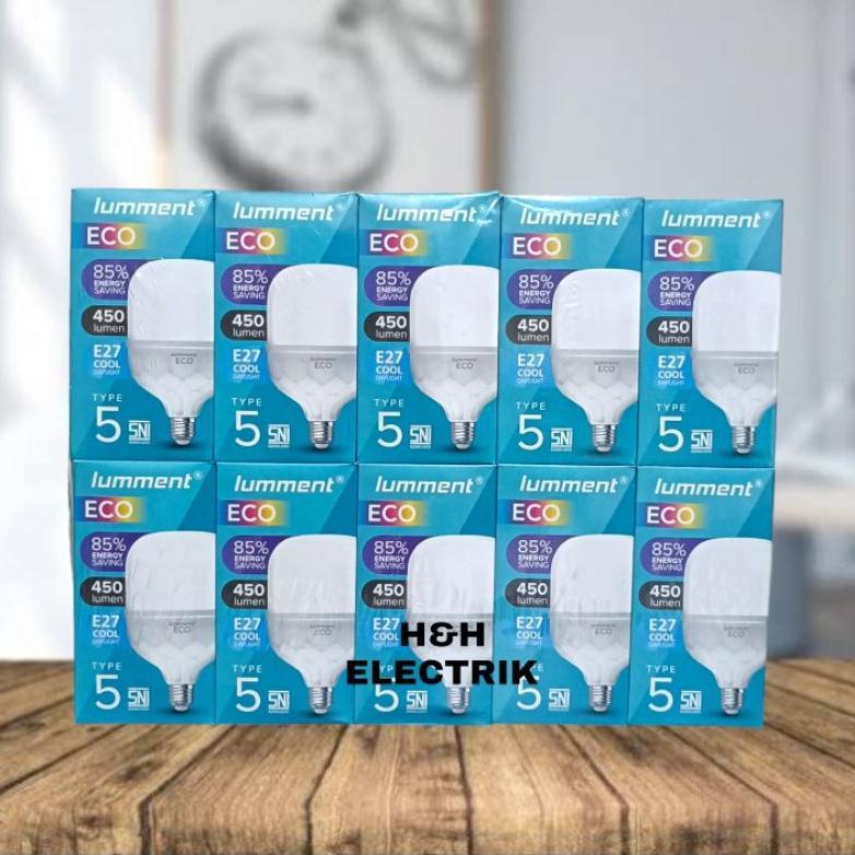 (PAKET ISI 10 PCS) LUMMENT ECO CAPSULE BOHLAM LED 5W / 10W / 15W / 20W / 30W / 40 WATT - CAHAYA PUTI