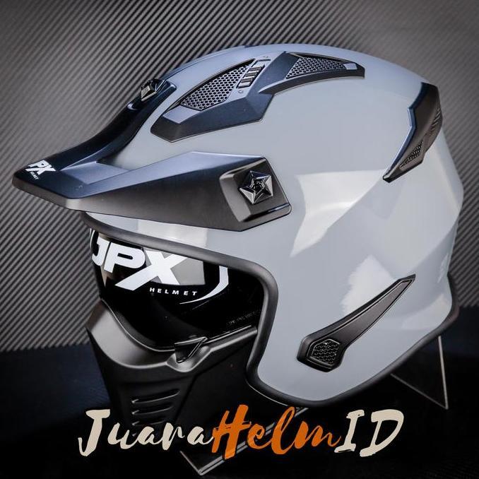 JPX HELM MX726R SOLID / GORILLA GREY GLOSSY / MX726 R CROSSOVER