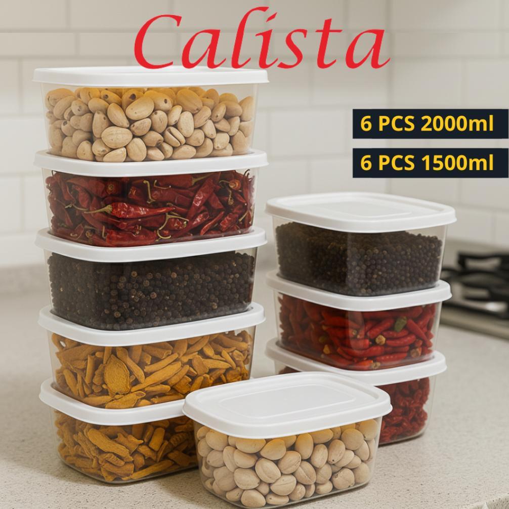 HOT PRODUCT FOOD KONTAINER TOPLES PLASTIK BENING KULKAS SET CALISTA RUMOI 12PCS TOPLES KULKAS TEMPAT
