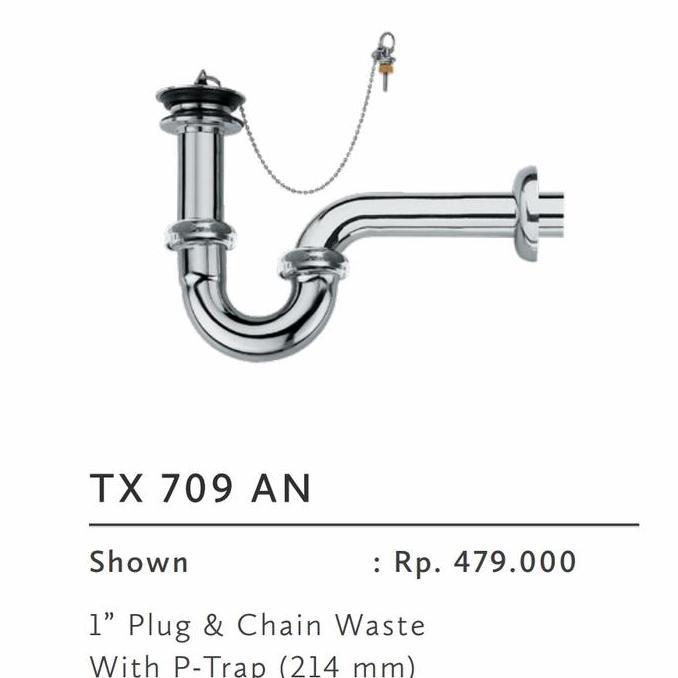 Afur Pembuangan Air Leher Angsa Wastafel Set Pipa Toto TX 709 AN
