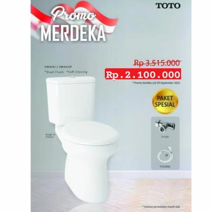PAKET PROMO CLOSET DUDUK TOTO CW 422 + JET SHOWER TOTO THX 20/ CW422