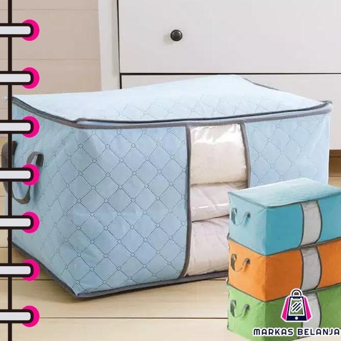 DISKON HL0037 BAMBOO STORAGE BOX TEMPAT PENYIMPANAN BAJU ORGANIZER MODEL TIDUR Y1031