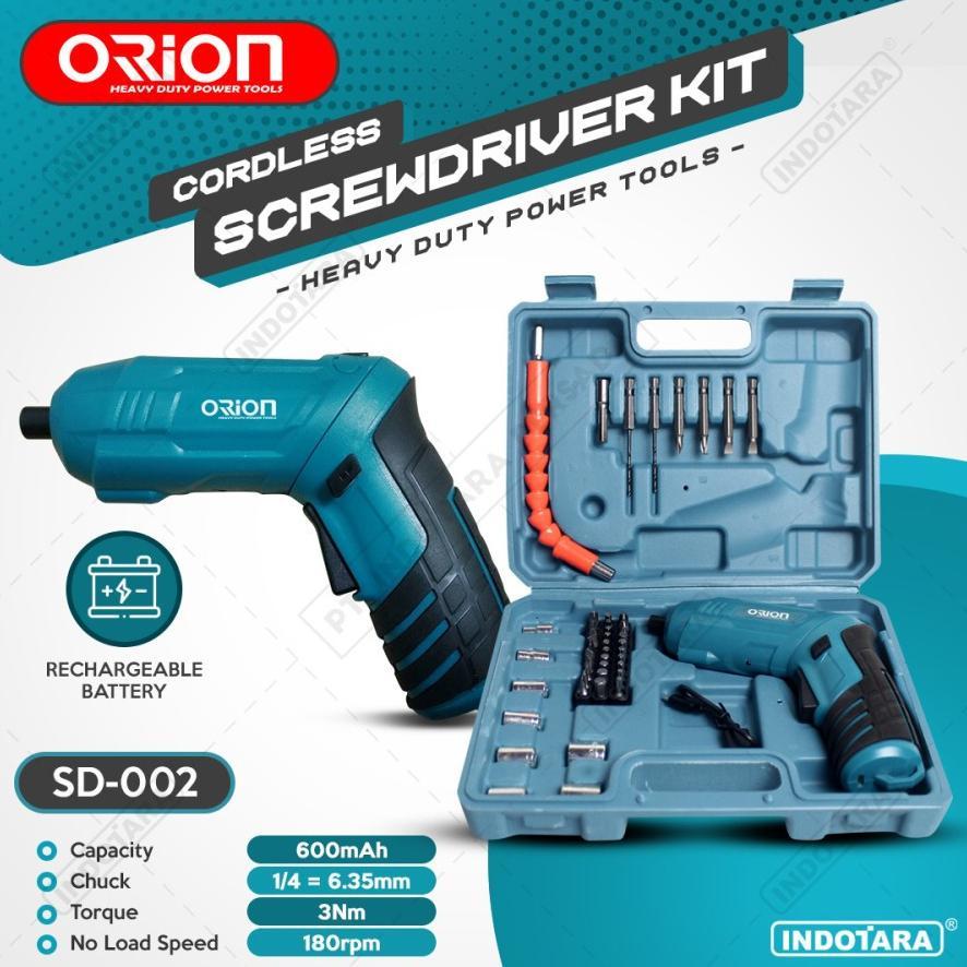 NEW Orion Cordless Screwdriver 3.6 V Mesin Bor Baterai Impact Cordless Drill 48 Pcs Set Screwdriver 
