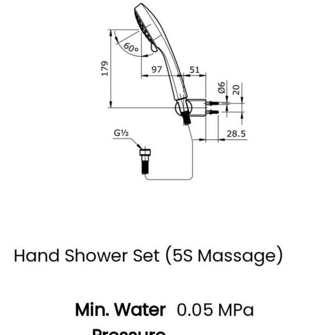 HAND SHOWER SETT TOTO THX118SRR/SHOWER TANGAN MANDI TOTO THX 118 SRR