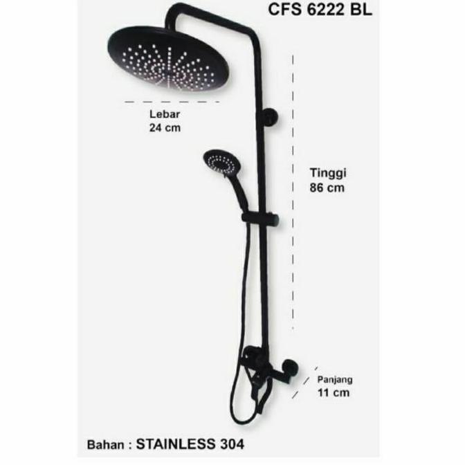 SHOWER TIANG COLUMN BULAT HITAM/SHOWER SET BLACK/TIANG SHOWER BULAT