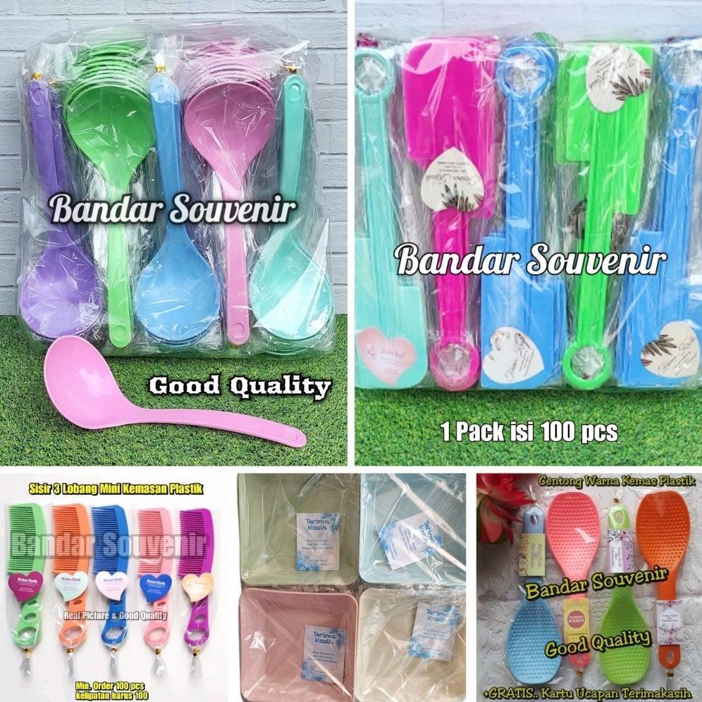 Isi 500 Pcs Souvenir Paket Hemat Murah Sudah Dibungkus Plastik Dan Gratis Kartu Thanks (Centong, Sis