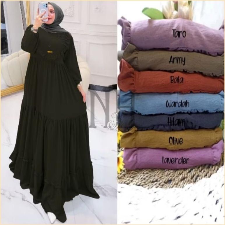 Berkualitas Gamis Rempel - Gamis Hitam Rempel - Gamis Jumbo Rempel Susun