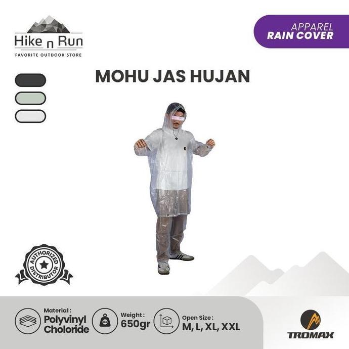 Jas Hujan Motor Dewasa Pria Wanita Tromax Mohu Raincoat Outdoor Setelan Mantel Anti Hujan Unisex