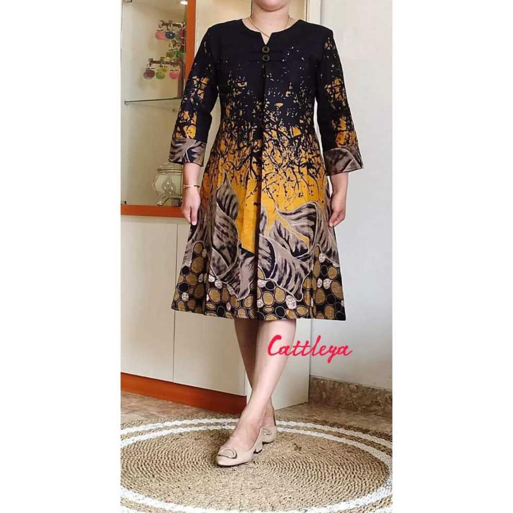 Grade Ori Dress Batik Modern Tunik Puring Trikot Batik Wanita Premium Trendy Elegan