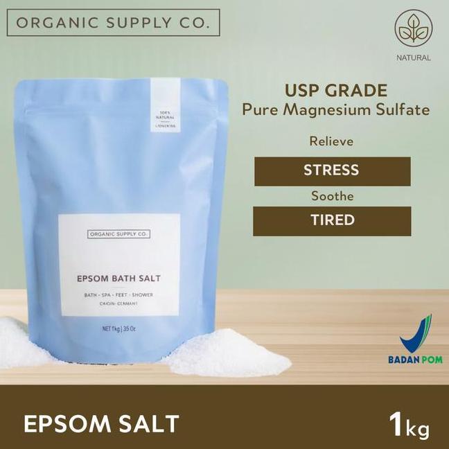 Organic Supply Co. Epsom Garam Untuk Berendam Spa Menghilangkan Pegal Garam Epsom Sumbatan Asi Fcc G