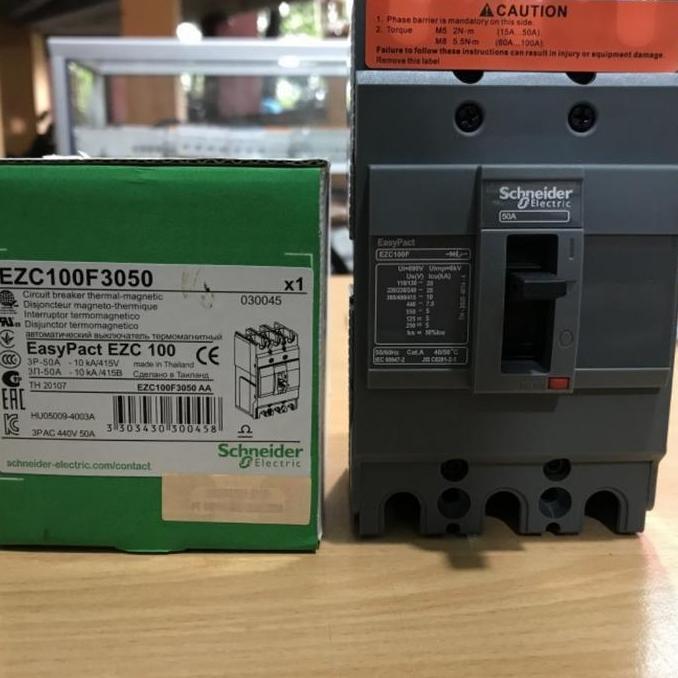 nyomanpauz / MCCB Schneider 60A 3P / Easy Pact EZC100F 60 Ampere 3 Phase Breaker Diskon