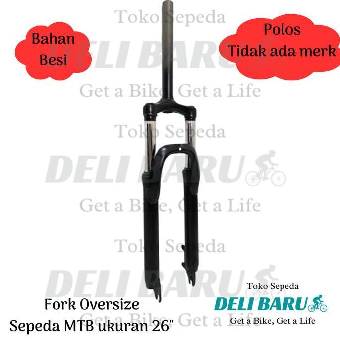 Delibaru Garpu besi OS sepeda MTB 26 fork suspension steel oversize travel 135 mm