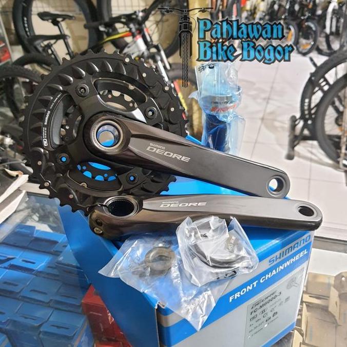 Shimano Crank Deore M6000 3 Speed Lengkap BB HT2 40-30-22T 170mm Sepeda
