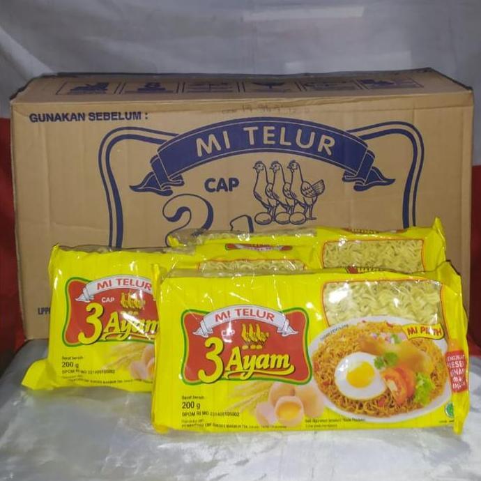 Nui- Mie Telur Cap 3 Ayam 1 Dus