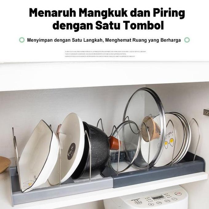 COD Rak Sebaguna Material Besi Multifungsi Dan Adjustable Untuk Panci Dapur Black Penyimpanan Rak Tu