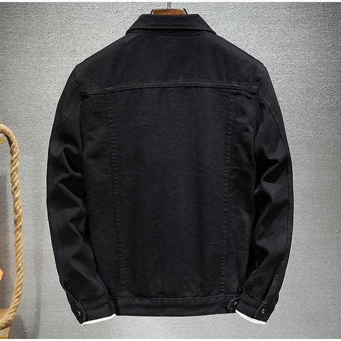 Hose- Jaket Jeans Denim Polos Pria Nita Nyaman Panjang Hitam Hitam Blazer Casual