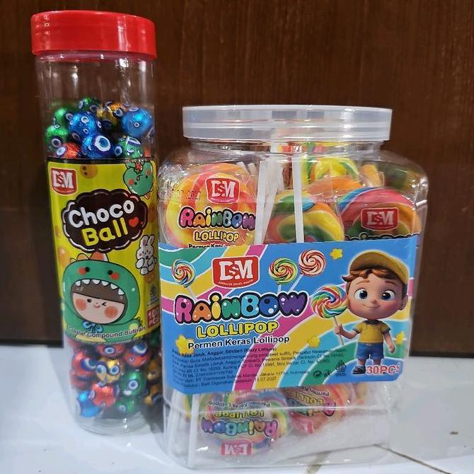 Paket Permen Rainbow Lolipop Graties Cokelat Bola Dunia