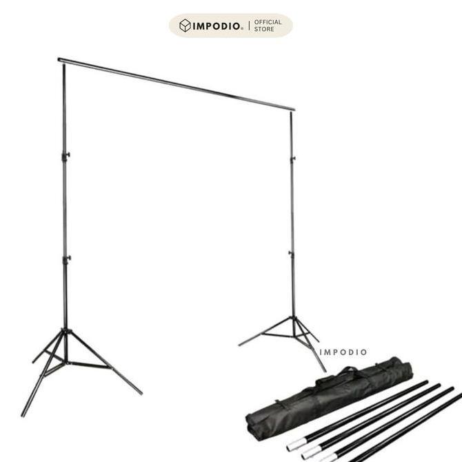 Lux- Impodio Stand Backdrop Foto 2X3M / 3X3M Lipat Portable | Tripod Penyangga Background Studio Pro