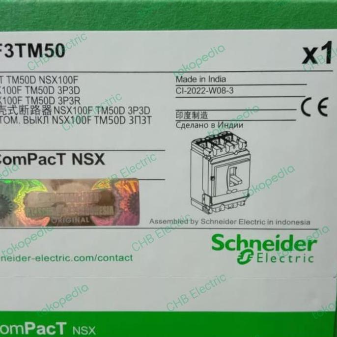 nyomanpauz / MCCB NSX100F 50A (36kA) TM50D NSX 100F 50A C10F3TM050 Diskon