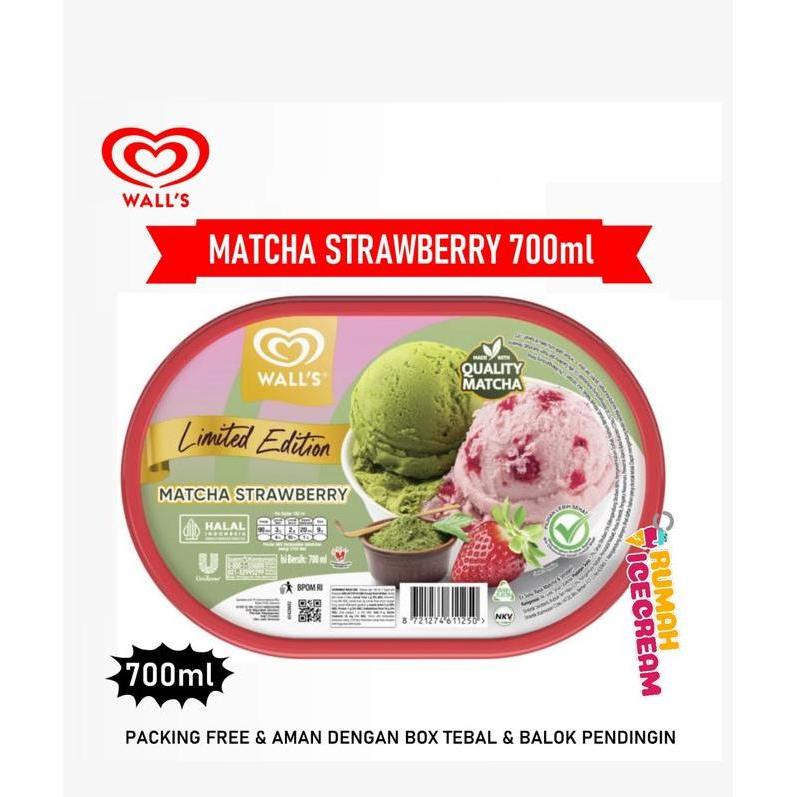 Es Krim Walls 700Ml Matcha Strawberry