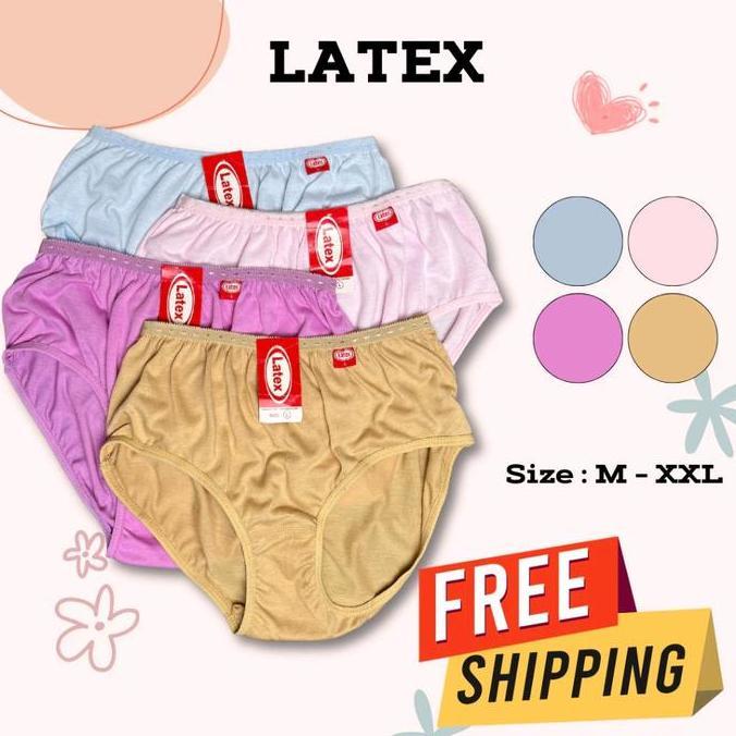 Miez- Lusinan Cd Nita Latex Rna Terang | Celana Dalam Latex Jumbo Bahan Katun Polos Seksi Lembut Nya