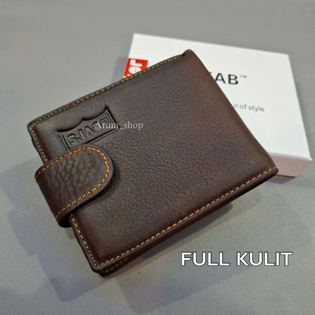 READY STOCK DOMPET FULL KULIT ASLI ORIGINAL MAGNET KLIL KANCING TUTUP PRIA DAN WANITA