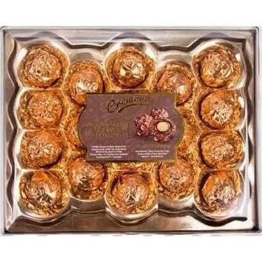Camilan Coklat Bulat Hazelnut Cream Crisp Malt Chocolate Wafer