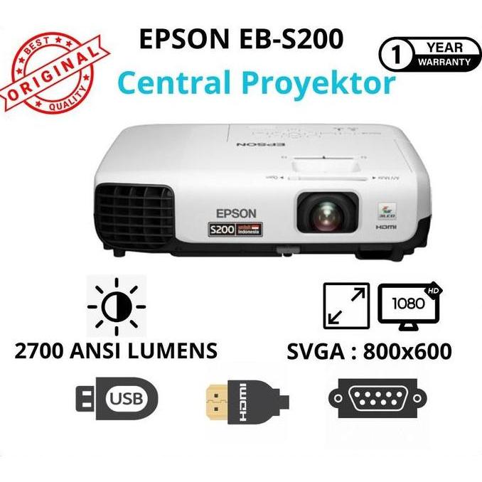 Proyektor Epson Eb-S200 2700 Lumens - Epson Hdmi Projector