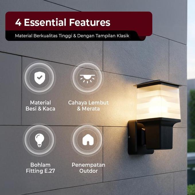 Lumina Lampu Dinding Outdoor Minimalis Wall Lamp Taman Teras Rumah Pagar Balkon Villa Hotel Desain M