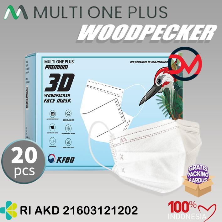 Masker Multi One Plus Woodpecker KF80 3ply isi 20