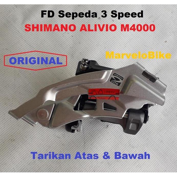 FD Front Derailleur Sepeda 3 Speed Tarikan Atas Bawah SHIMANO ALIVIO M4000 murah