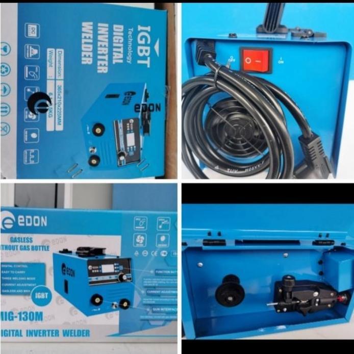 Edon Mig-130M Mesin las MIG 130 M gasless MIG130M tanpa gas inverter