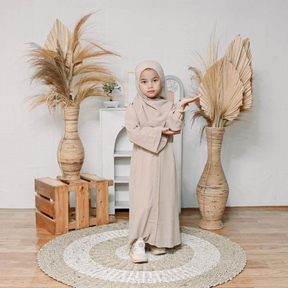 NEW ARRIVAL LITTLEMALIKA X MAJIDAH ABAYA DUBAI ANAK FULL SIZE BAHAN CERUTY SET HIJAB DAN CADAR GAMIS