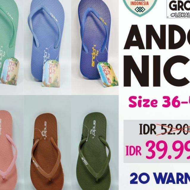 Ando Nice Sandal Ando Cewek Ukuran 36-40 Sandal Jepit Cewek Sandal Terbaru Pasti Grosir