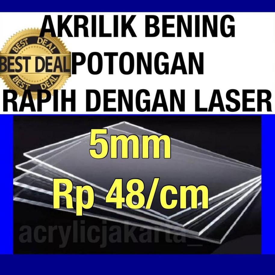 Acrylic 5Mm 30X40Cm Bening - Akrilik Lembaran Acrylic Lembaran Laser Cutting 40X30Cm