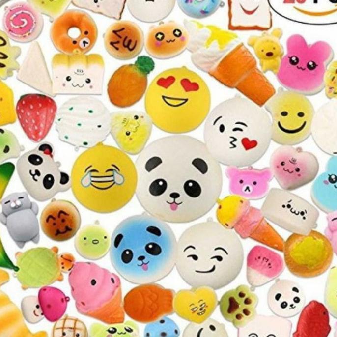 Squishy Paket Hemat Murah Isi 20Pcs Squishy Lucu Slow Rising Scanted Stress Relieve Toys Squishy Mak
