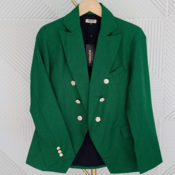 Blazer Wanita Double Breasted Jas Formal Semi Formal Wanita Semi Woll