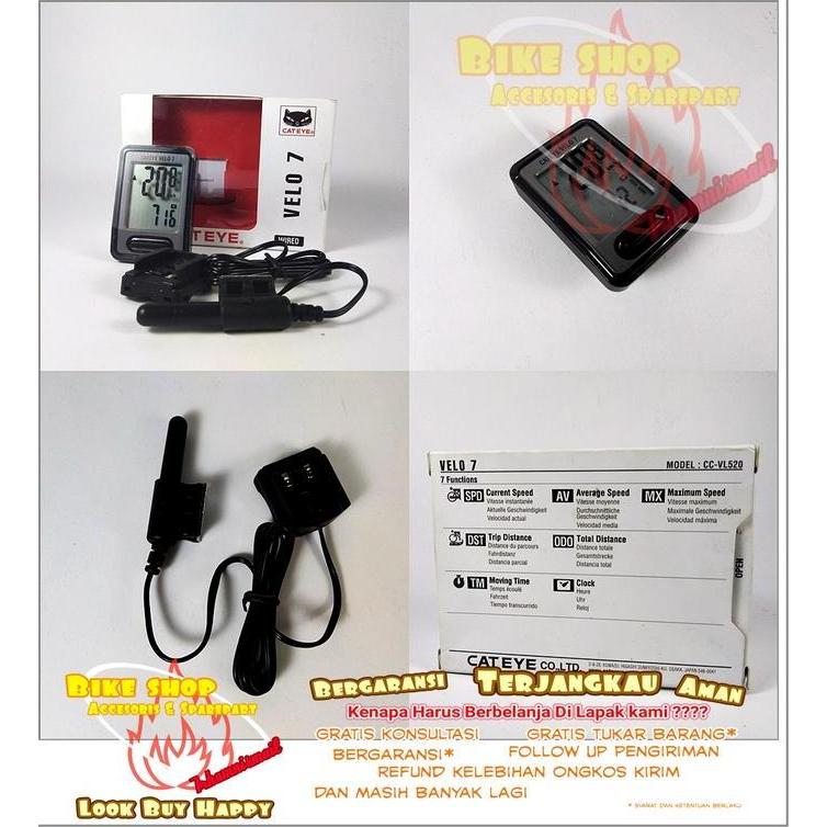 Speedometer sepeda Cat Eye Velo 7 Japan