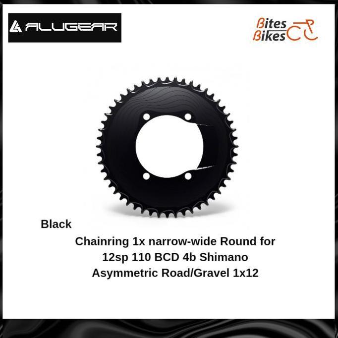 Alugear Chainring 1x Narrow-Wide Round 12sp 110 BCD 4b Shimano