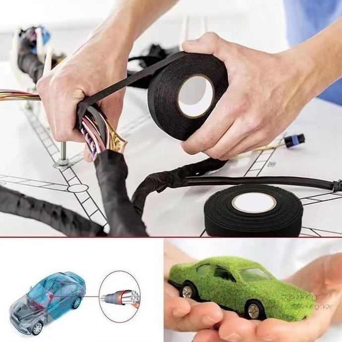 Lakban Kain Isolator - 10M Pembungkus Kabel Penahan Tahan Panas Isolasi Kabel Listrik Elektronik