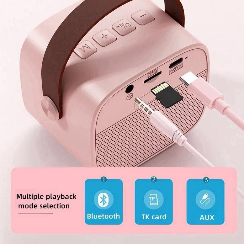 NEW [COD]  K12 Speaker Bluetooth Mini Speaker Karaoke With MIC Karaoke Set Bluetooth Mini Full bass