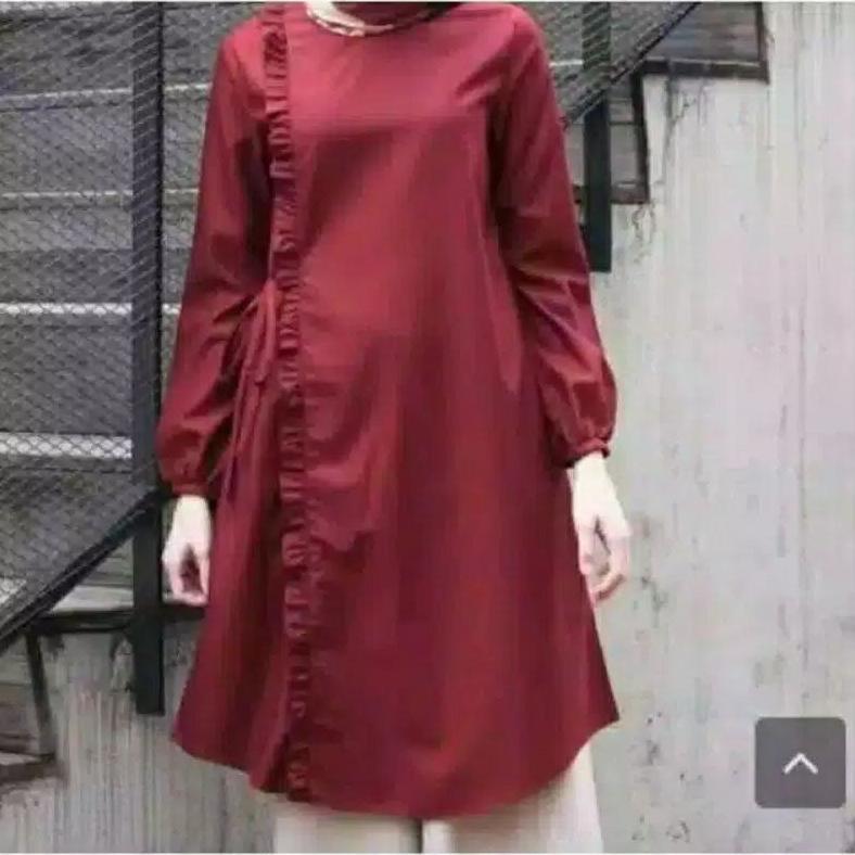 fast delivery tunik rempel - tunic tunik polos - baju atasan wanita kekinian - baju remaja muslim