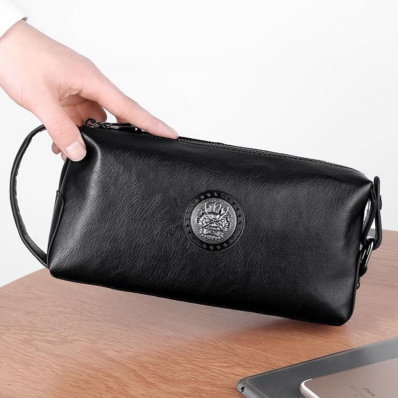 HOT DEALS TAS TANGAN CLUTCH DOMPET PRIA ELEGAN IMPORT DOMPET TANGAN MEWAH COWOK RUANG UANG BESAR DOM