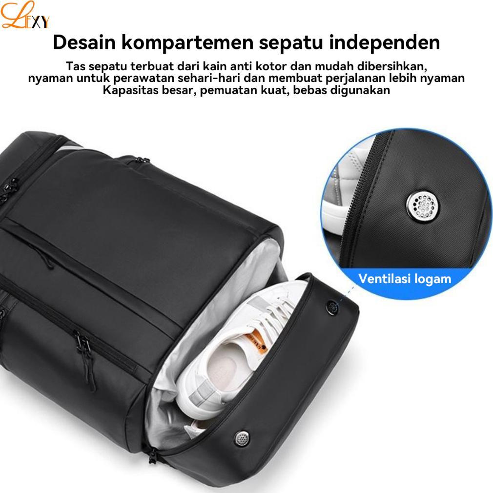Cuci Gudang Lexy Tas Traveling Pria Kapasitas Besar Ransel Multifungsi Tahan Air Dengan Kompartemen 