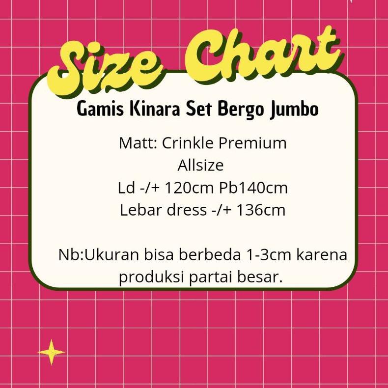 official kinara set bergo gamis syari jumbo xxxl setelan gamis dan hijab jumbo setelan gamis criinkl