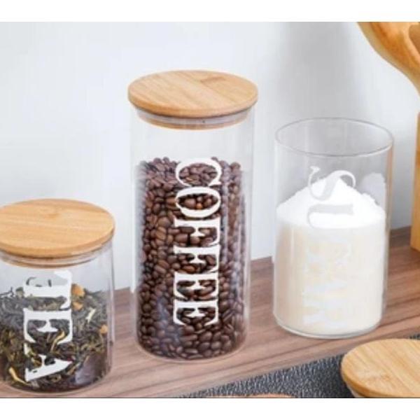 Informa Set 3 Pcs Tanya Stoples Kaca/Toples Kopi Gula Teh Informa