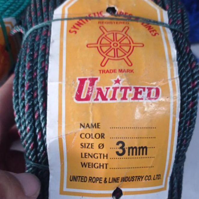 Tali Tambang 3 Mm United 200 M Tali Tampar Tali Jaring Ikan